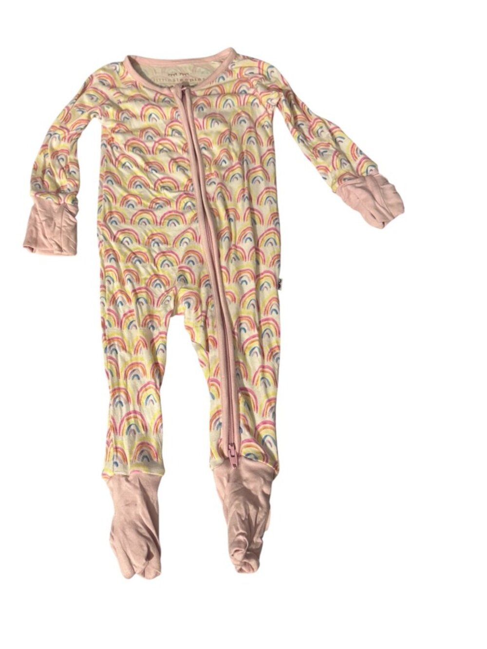 Little Sleepies Rainbow Zippy Sleeper 0-3 Months Baby Girl Bamboo Pajamas